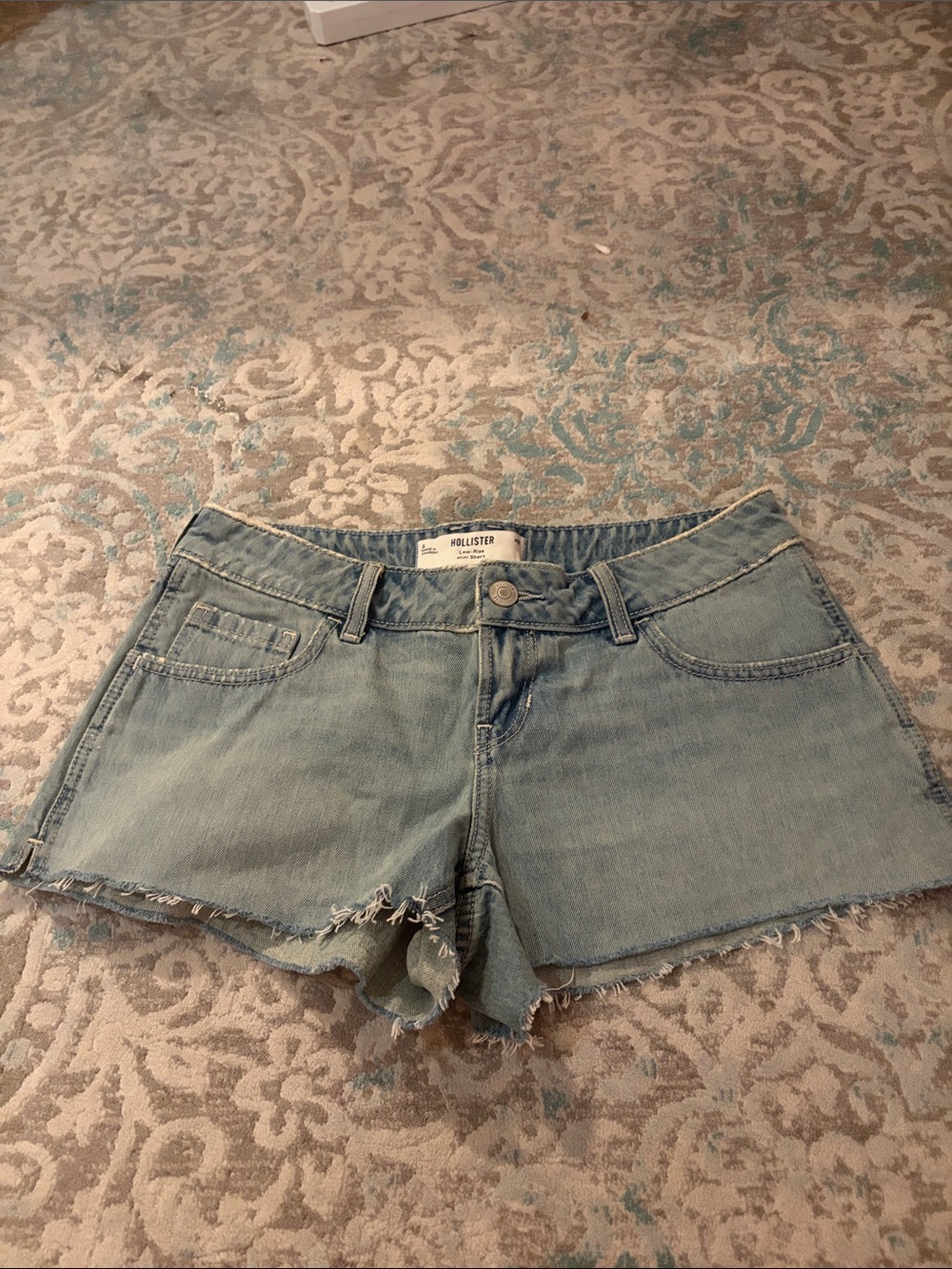 Hollister Light Wash Frayed Denim Shorts